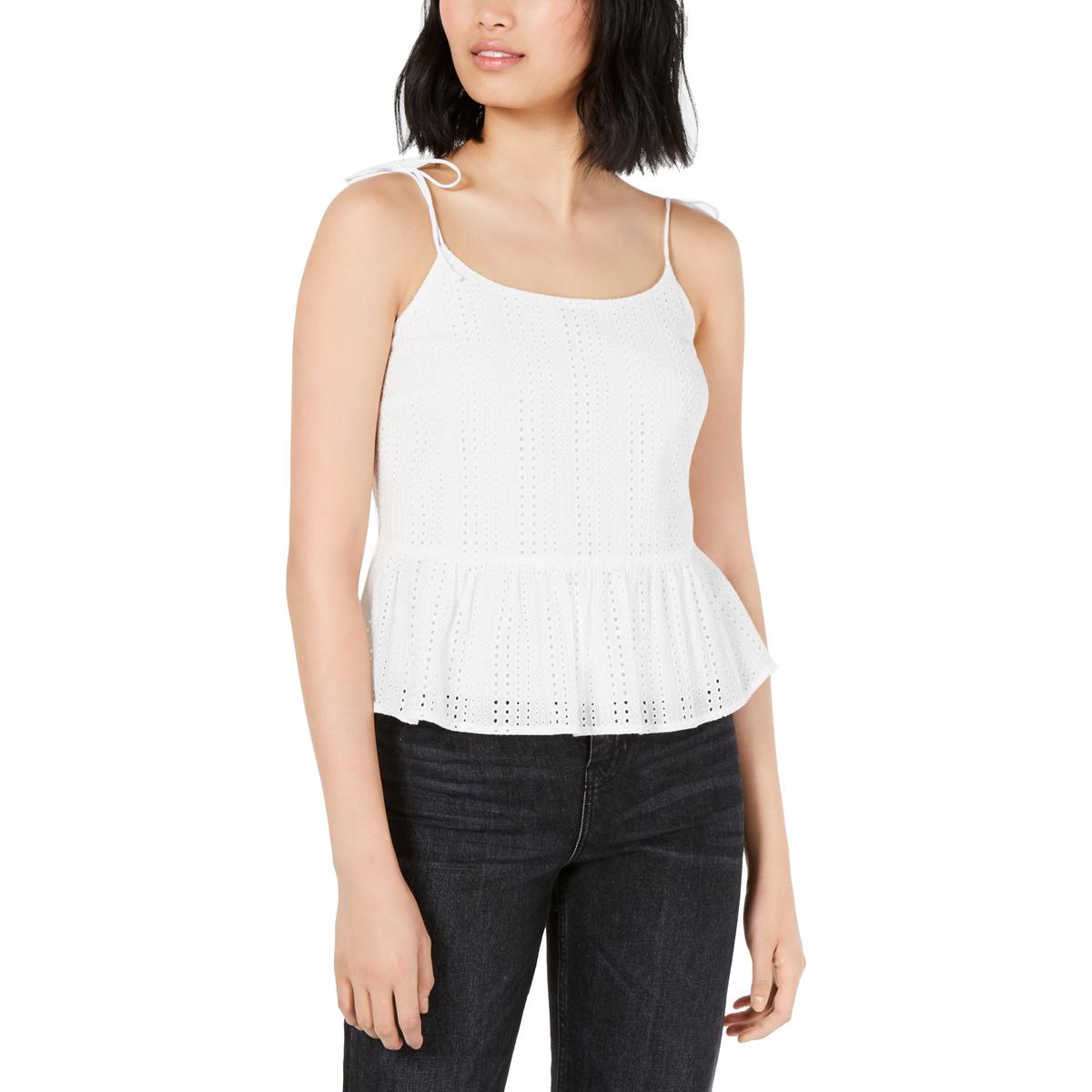 eyelet tank top white