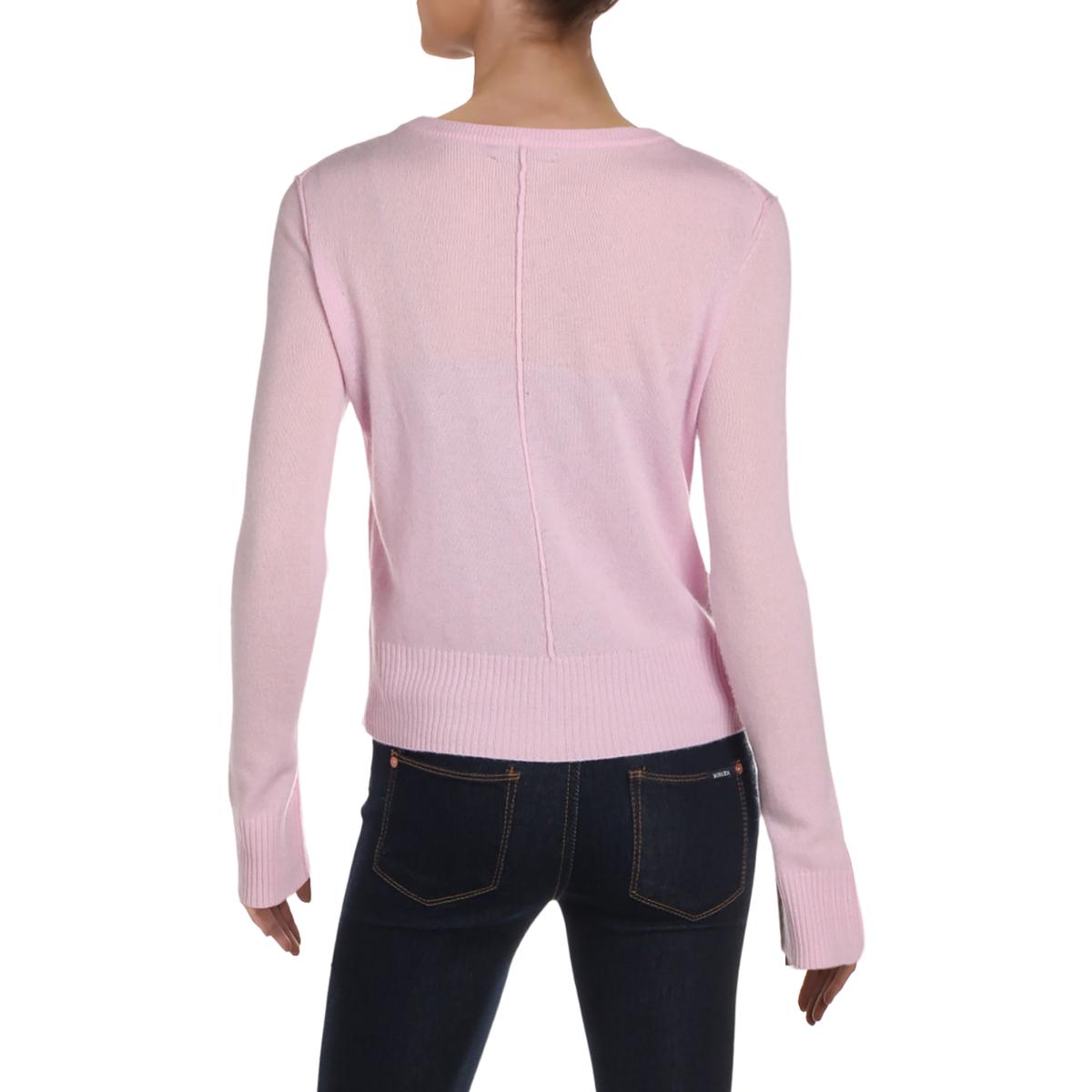 Aqua Womens Pink Cashmere Crewneck Office Cardigan Sweater Top M BHFO ...