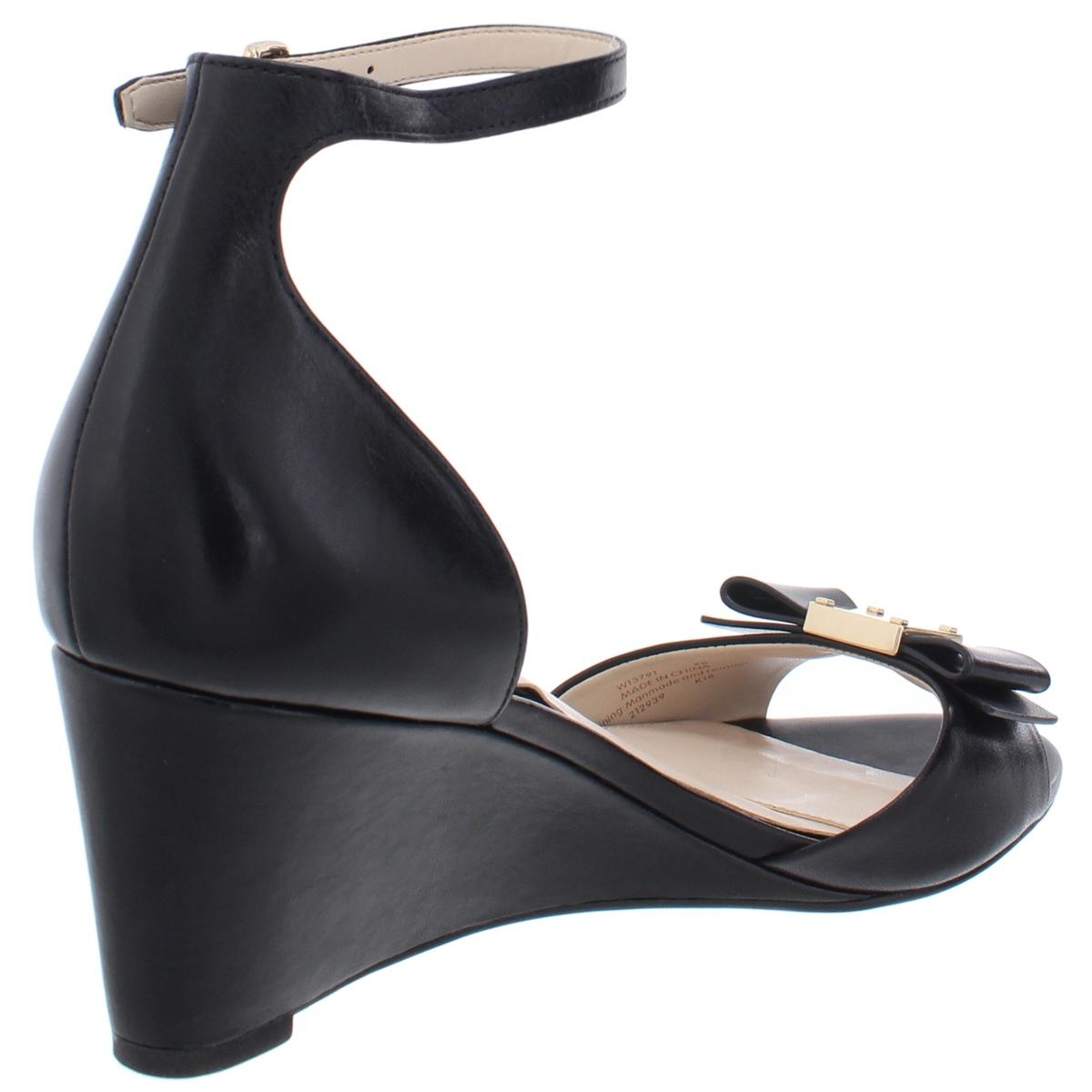 Cole Haan Womens Tali Grand Bow Black Wedge Sandals 6 Medium (B,M) BHFO ...