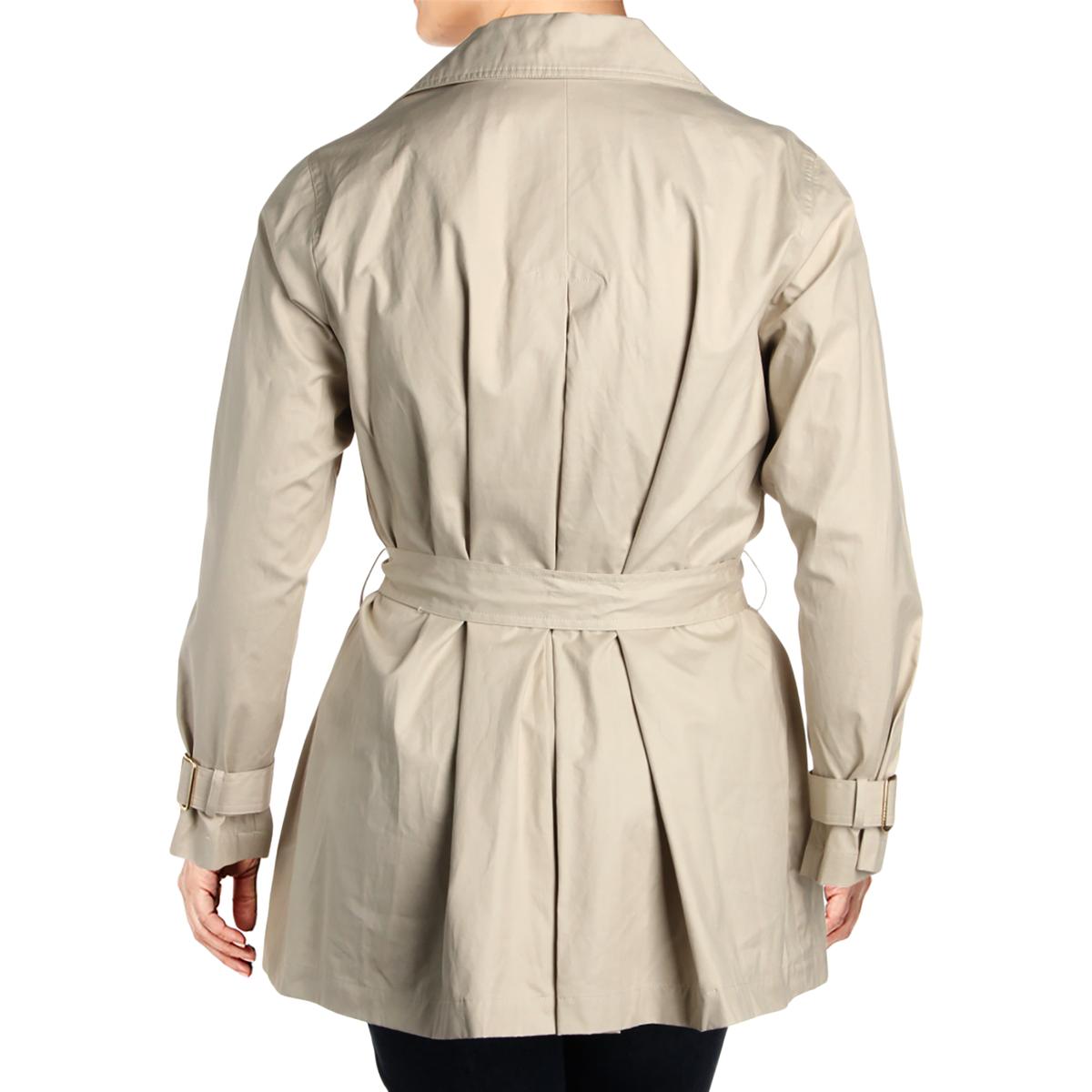 Calvin Klein Womens Beige Spring Midi Trench Jacket Outerwear Plus 1X ...