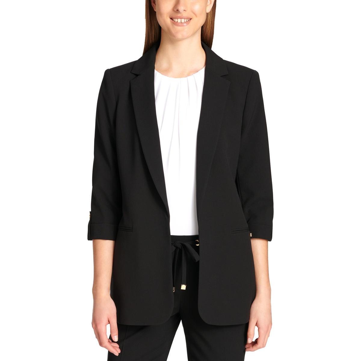 Calvin Klein Womens Black Professional Open-Front Blazer Jacket 14 BHFO ...
