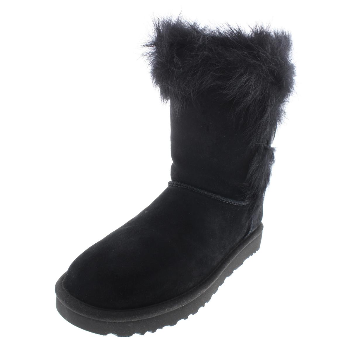 Ugg Womens Deena Black Suede Winter Boots Cold Weather 6 Medium (B,M ...