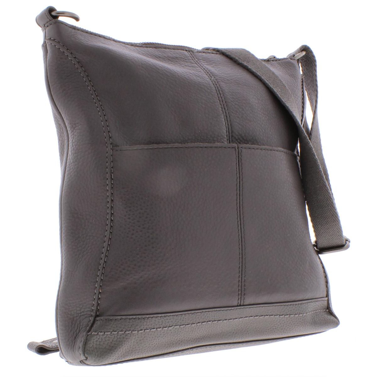 The Sak Womens Lucia Gray Leather Shoulder Handbag Purse Medium BHFO