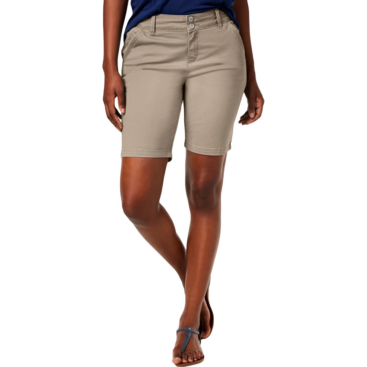 Lee Platinum Label Womens Tan Solid Khaki Bermuda Shorts Petites 4P ...