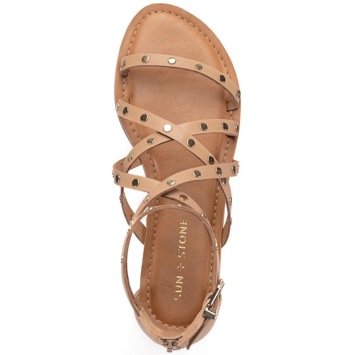 Sun + Stone Womens RACHAELL Studded Crisscross Gladiator Sandals BHFO 0424 - Picture 8 of 8
