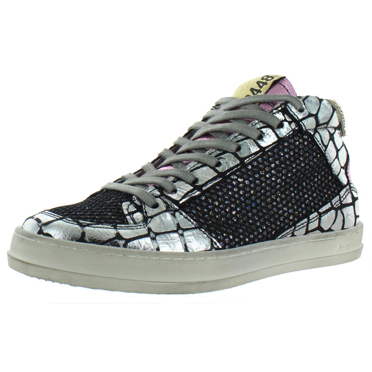 P448 Womens Queens Mid Silver Fashion Sneakers Shoes 35 Medium (B,M