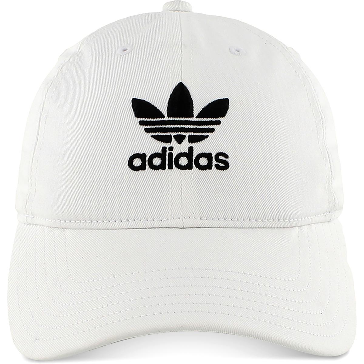 adidas Originals Mens White Logo Adjustable Sports Ball Cap Hat O/S ...