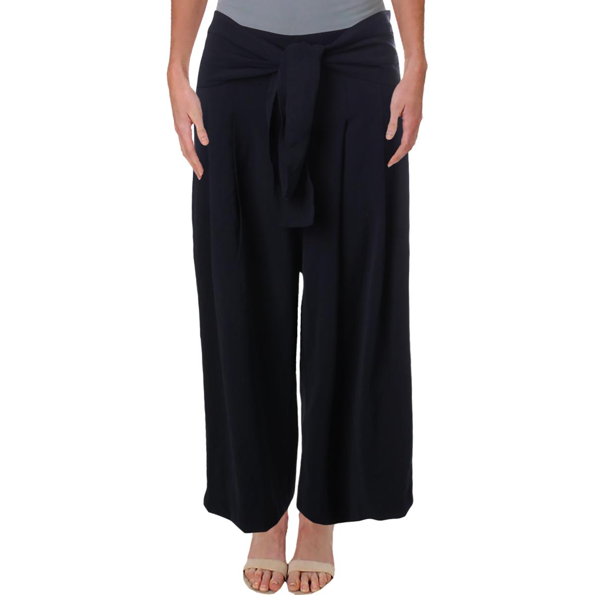 womens navy wide leg trousers