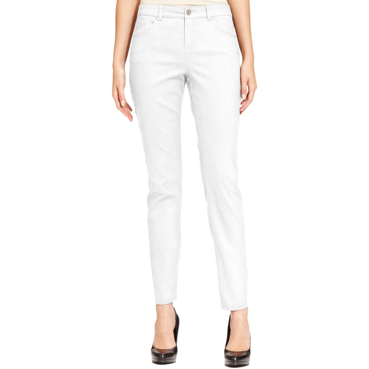Style & Co. Womens White Denim Mid Rise Straight Leg Jeans 16 Short ...