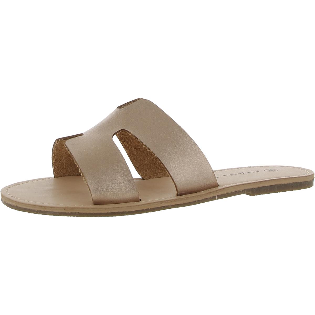 Женские босоножки-балетки на кончиках пальцев, коричневые пляжные сандалии-слайды, размер 41, средний (B, M), BHFO 6515