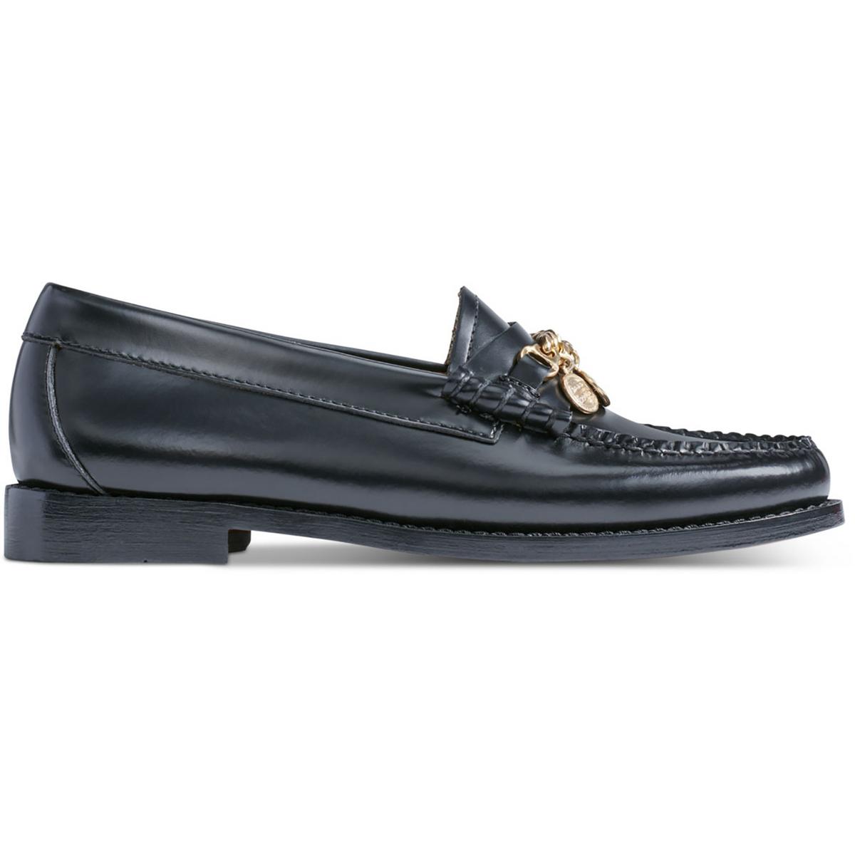 Weejuns G.H. Bass & Co. Womens Penny Charm Leather Flat Loafers 