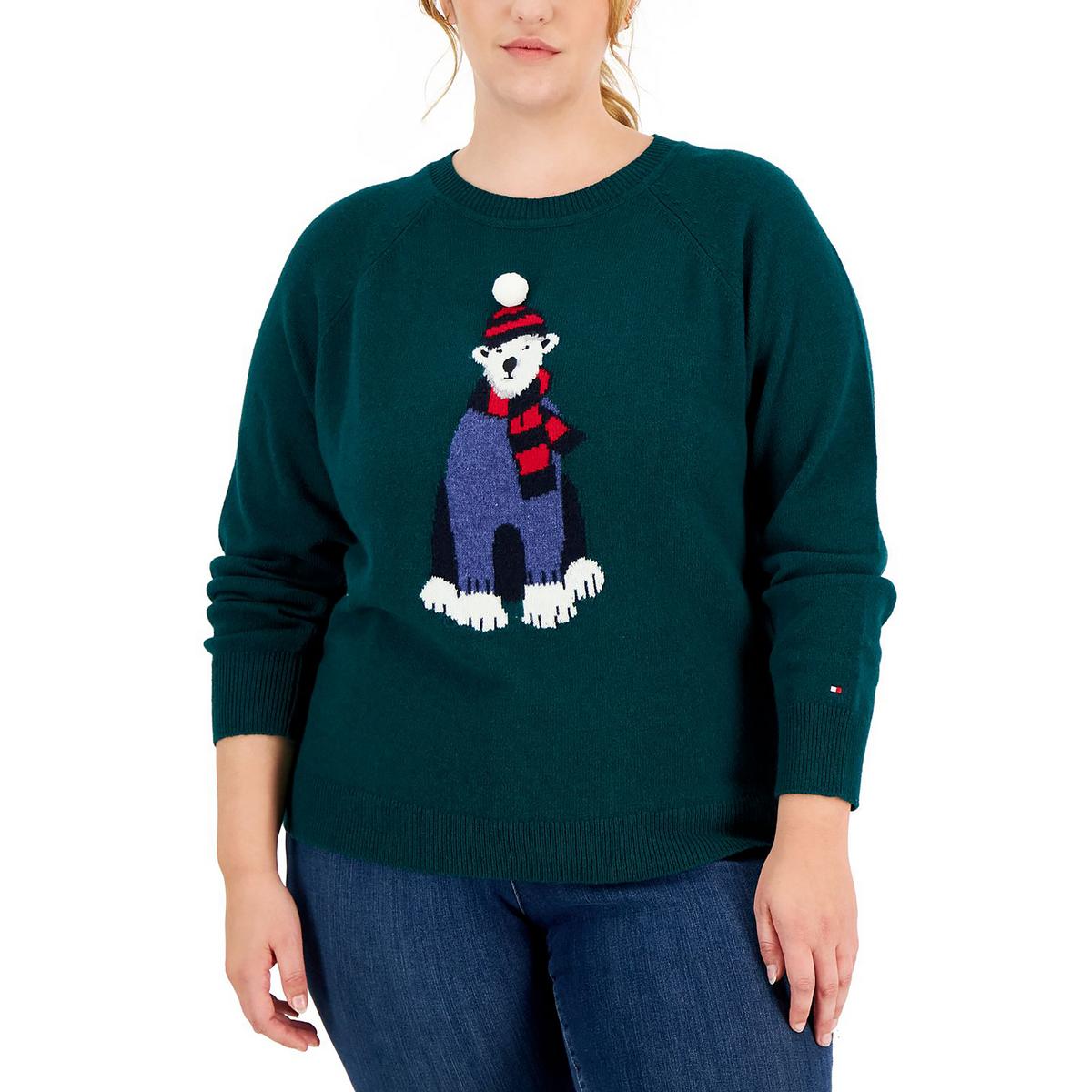 Женский рождественский свитер из смеси шерсти Tommy Hilfiger Holiday Plus BHFO 5261