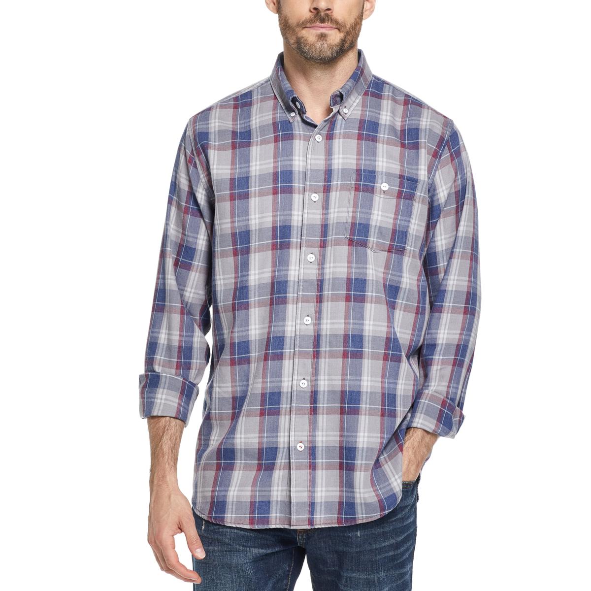 blue plaid flannel shirt mens