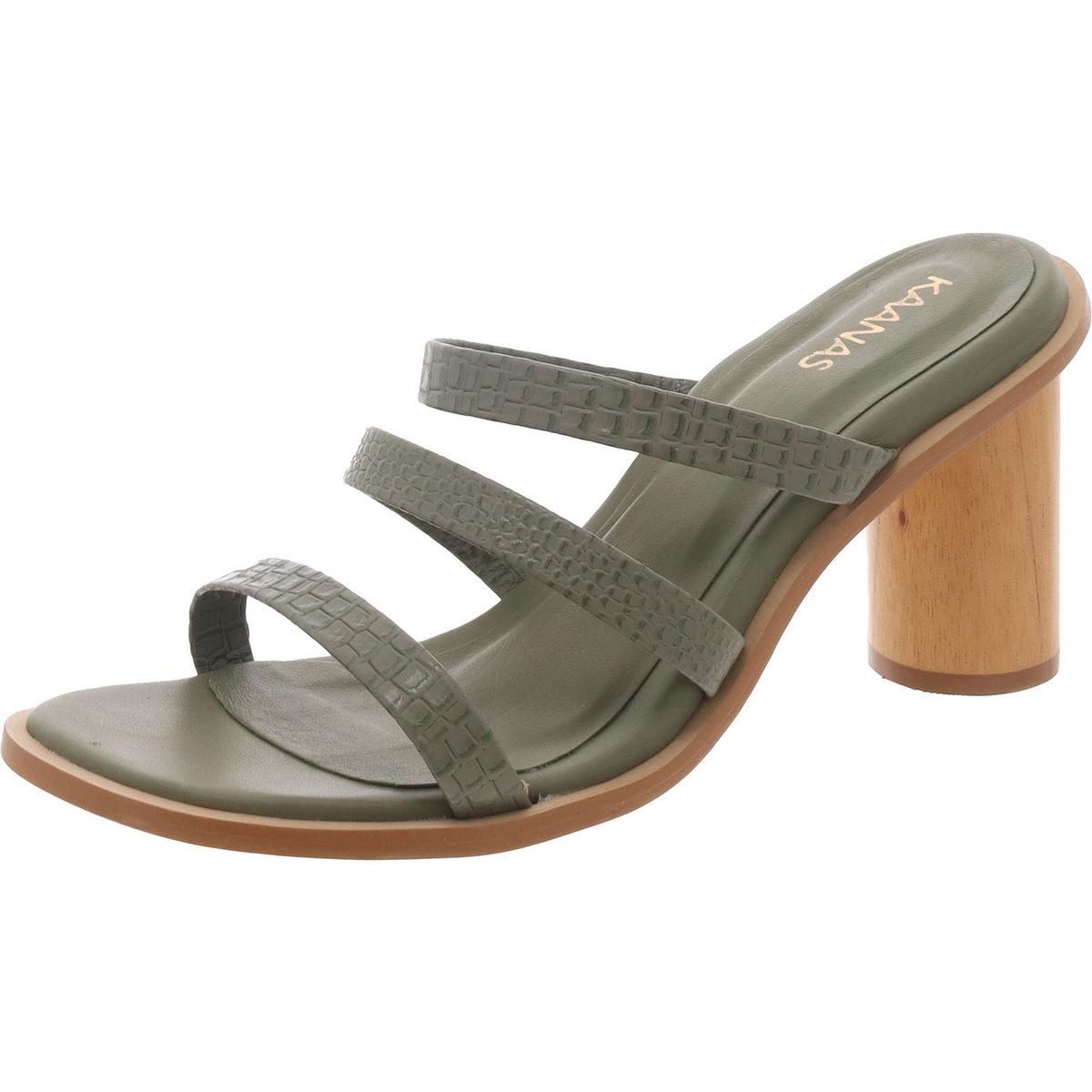 Женские зеленые сандалии-слипоны KAANAS на блочном каблуке 9 см (B,M) BHFO 9822