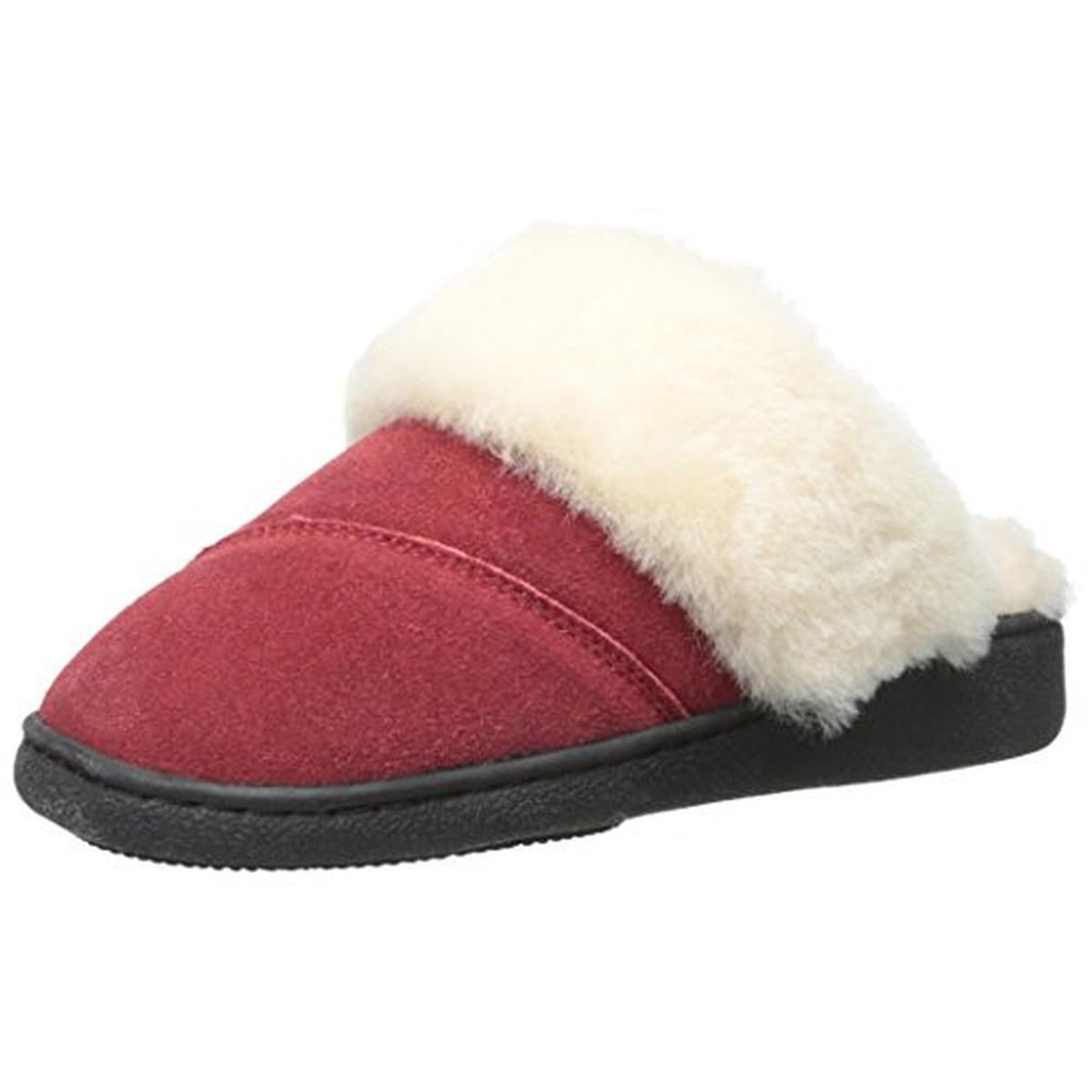 Pajar 4883 Womens Astrid Suede Faux Fur Indoor/Outdoor Scuff Slippers ...