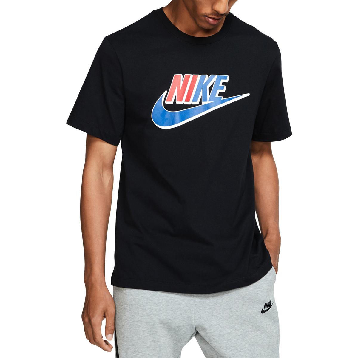 Nike Mens Black Cotton Logo Tee T-Shirt Athletic S BHFO 6428 ...
