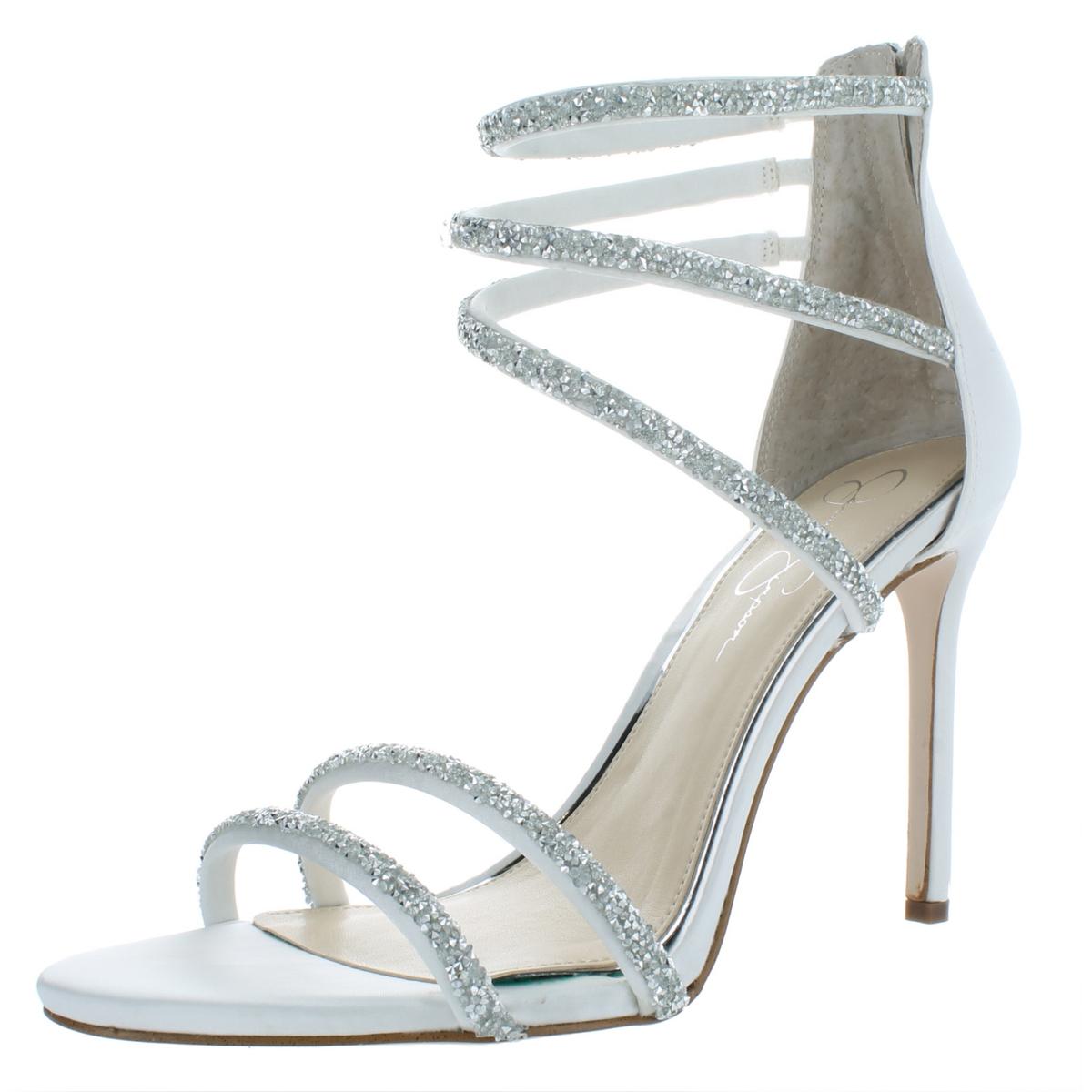 white evening sandals