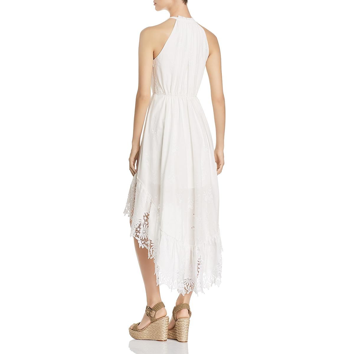 T Tahari Womens Vitala White Embroidered Floral Print Maxi Dress 8 BHFO ...