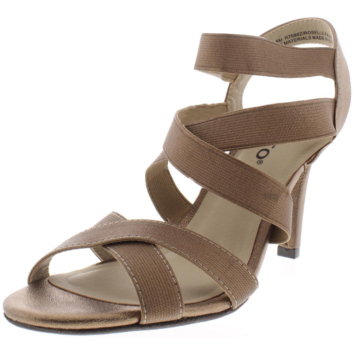 bronze strappy heels