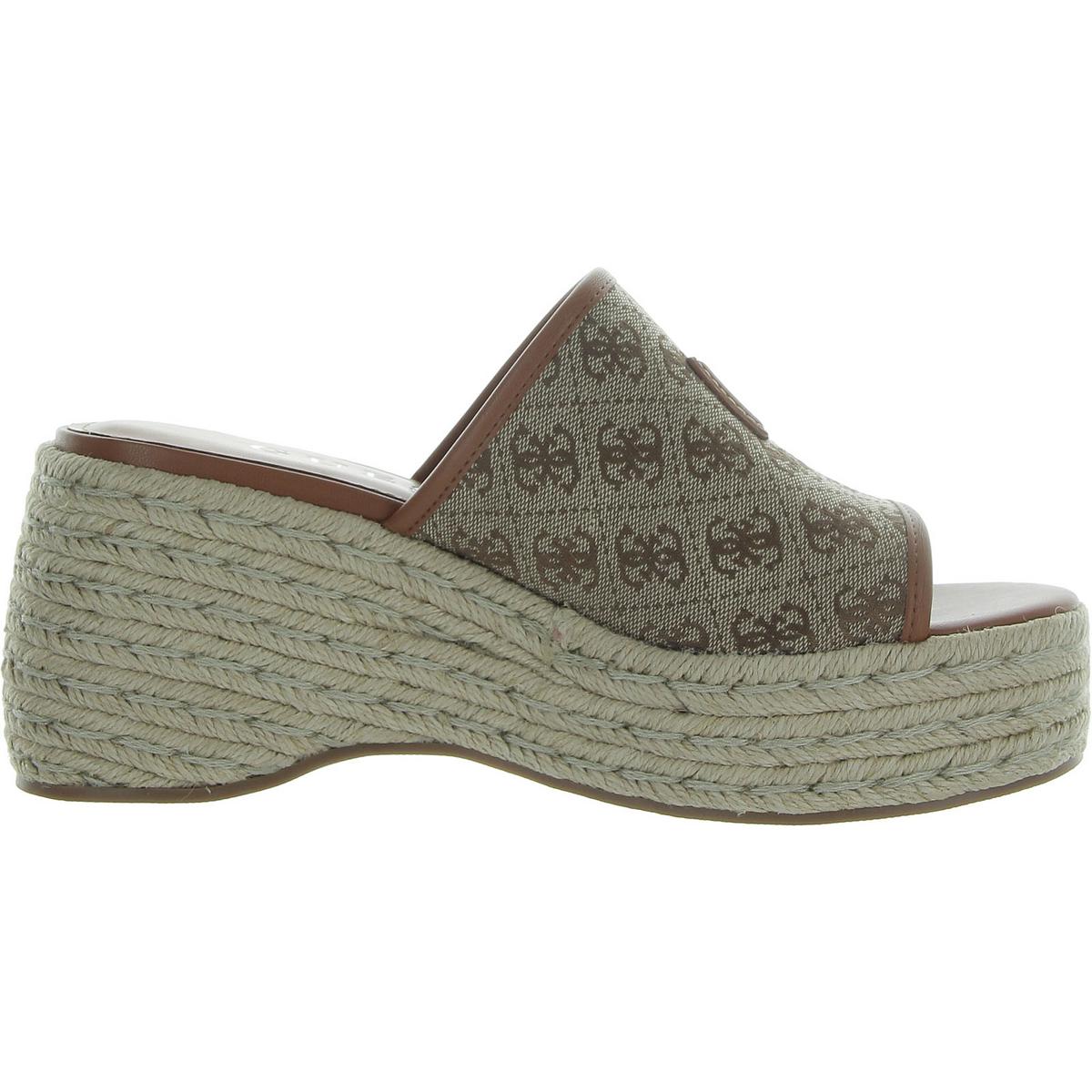 Guess Womens Zakki Canvas Slip-On Wedge Slide Sandals Shoes BHFO 1818 - Picture 7 of 10
