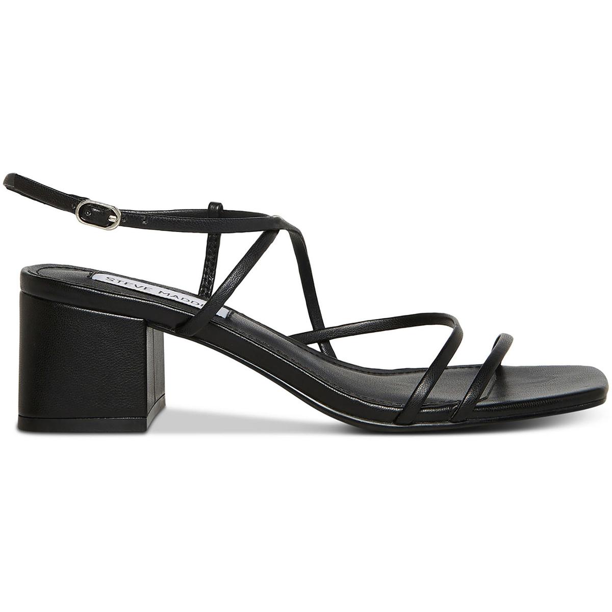 Steve Madden Womens Rianna Faux Leather Strappy Block Heels Shoes BHFO ...