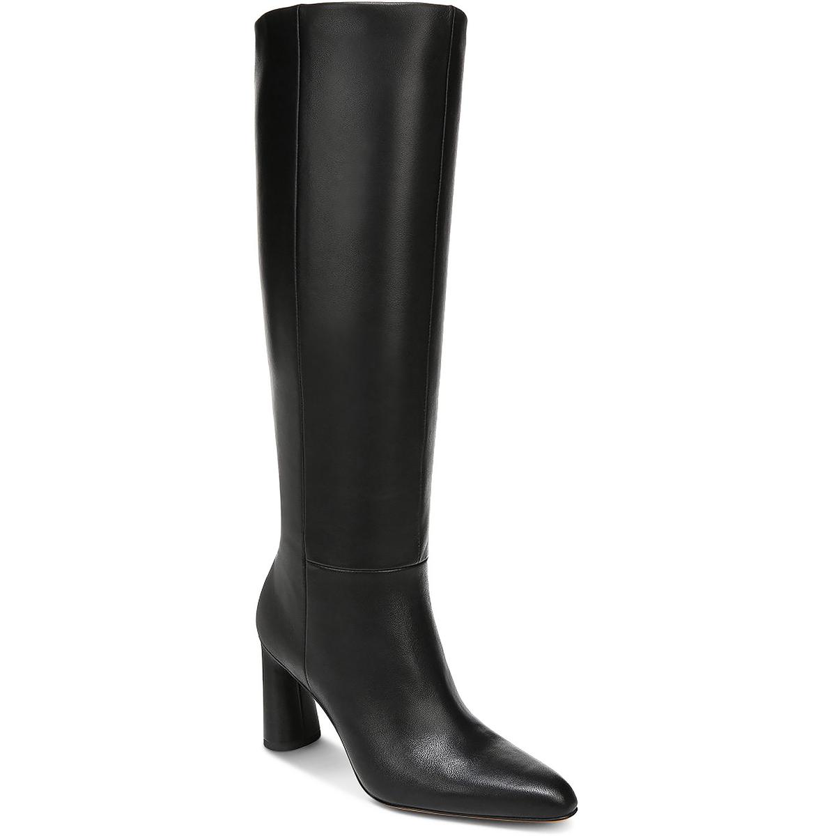 Pre-owned Vince Womens Highland Zipper Heels Tall Knee-high Boots Shoes Bhfo 3183 In Black Leather