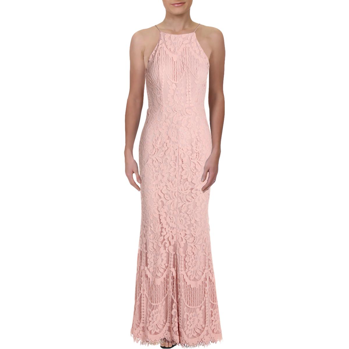 lace overlay evening gown