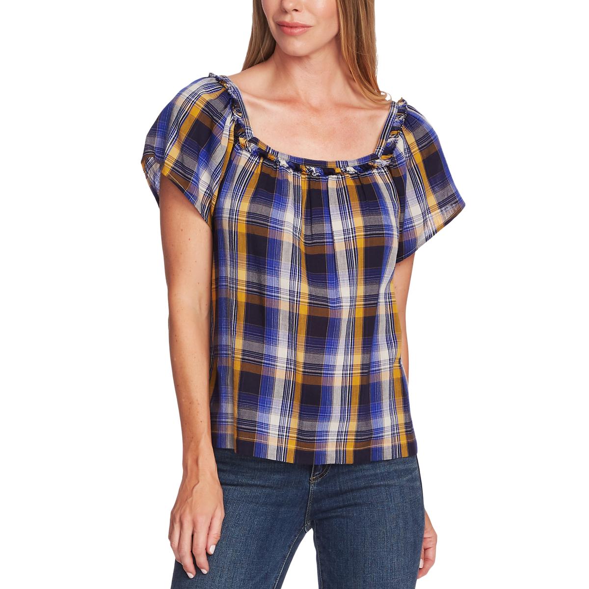 vince camuto plaid top