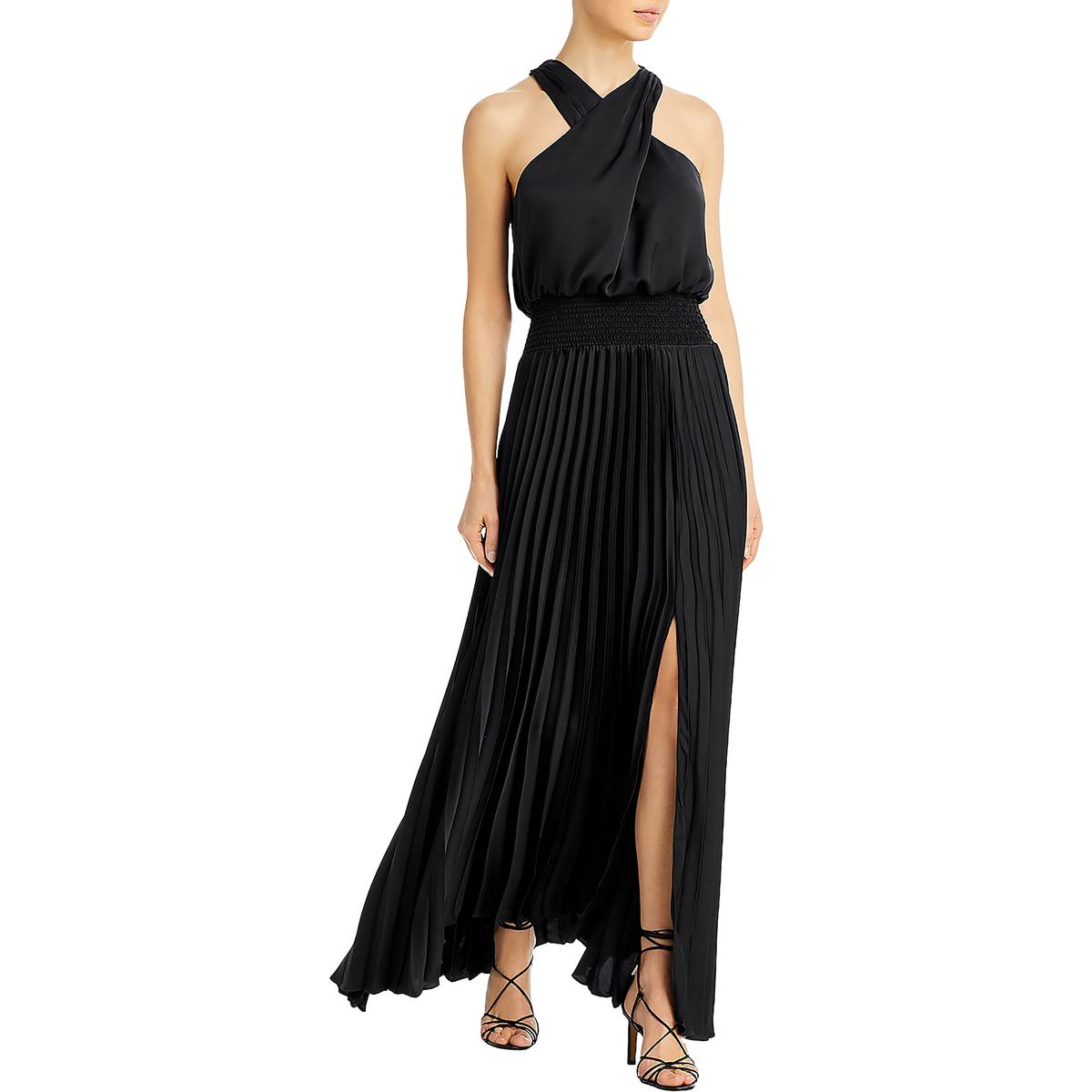 Длинное макси-платье Ramy Brook Womens Arina черного цвета со складками 4 BHFO 3730