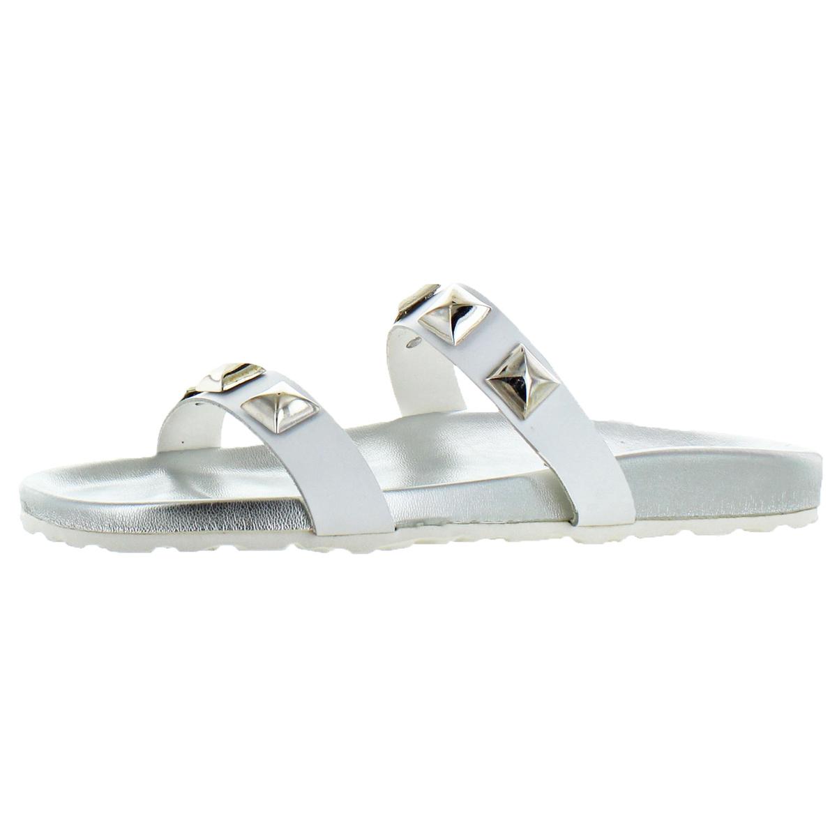 Steve Madden Womens Yield White Slide Sandals Shoes 9 Medium (B,M) BHFO ...