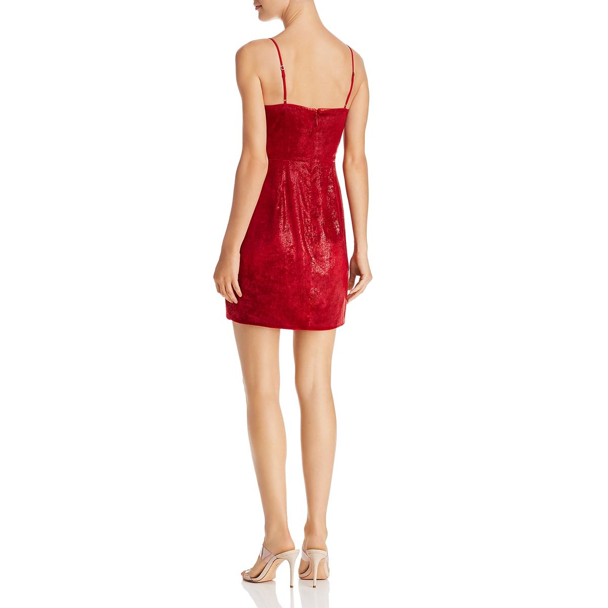 BCBG Max Azria Womens Red Party Wrap Sleeveless Cocktail Dress 2 BHFO ...