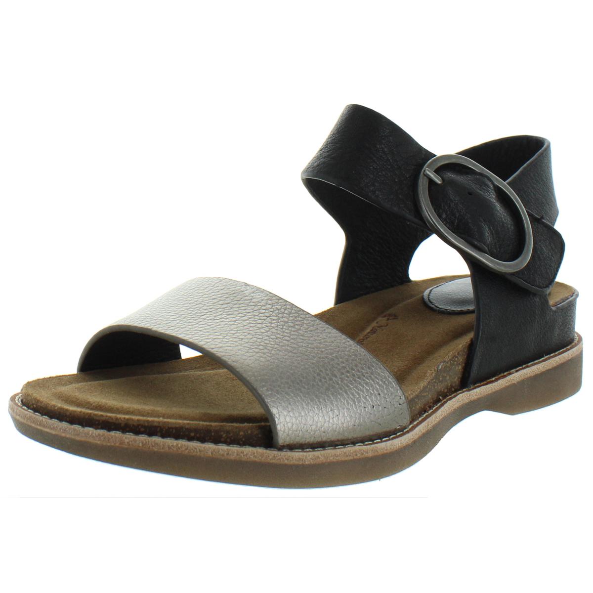 Sofft Womens Bali Black Leather Wedge Sandals Shoes 8.5 Medium (B,M ...