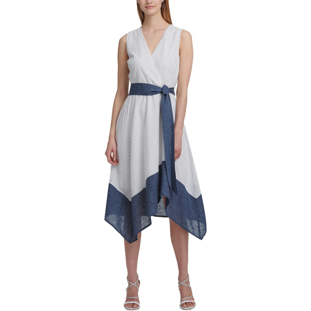 dkny solid linen dress