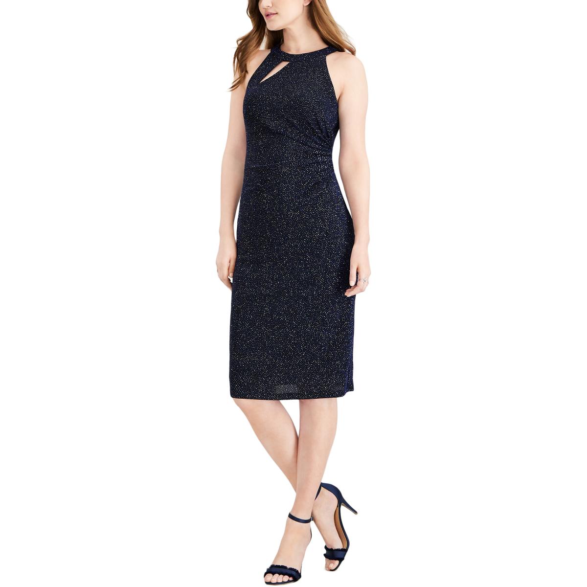 navy sheath dress knee length