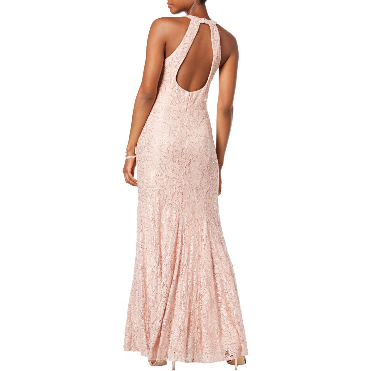 NW Nightway Womens Pink Lace Sequined Prom Evening Dress Gown 12 BHFO