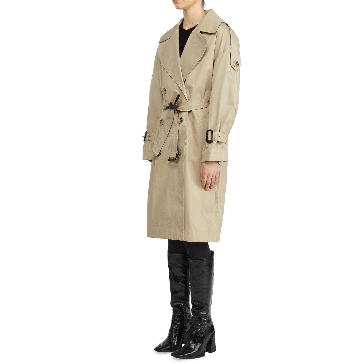 Badgley Mischka Women's Cotton Double Breasted Belted Trench Coat | eBay
