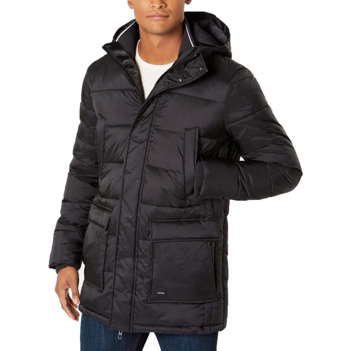 Calvin Klein Mens Winter Hooded Mid-Length Puffer Jacket Outerwear BHFO ...