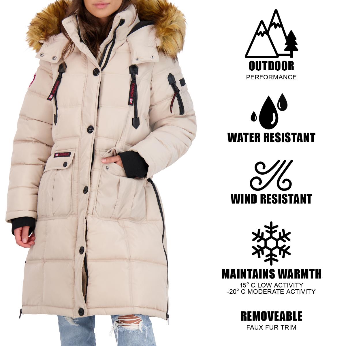 Canada Weather Gear Puffer Coat for Women- Long Faux Fur Insulated 