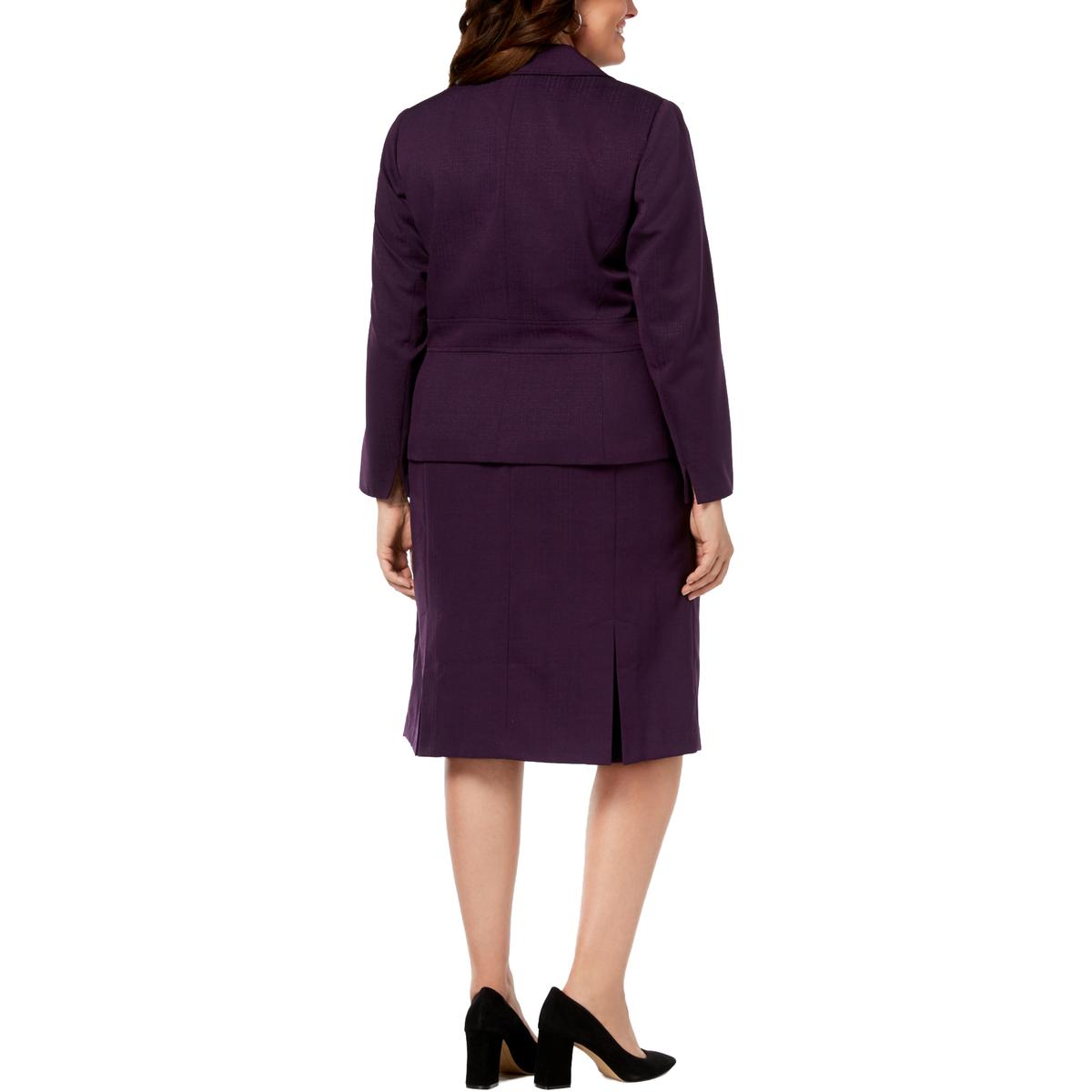 Le Suit Womens Purple Professional Crepe Textured Skirt Suit Plus 24w Bhfo 4834 Ebay