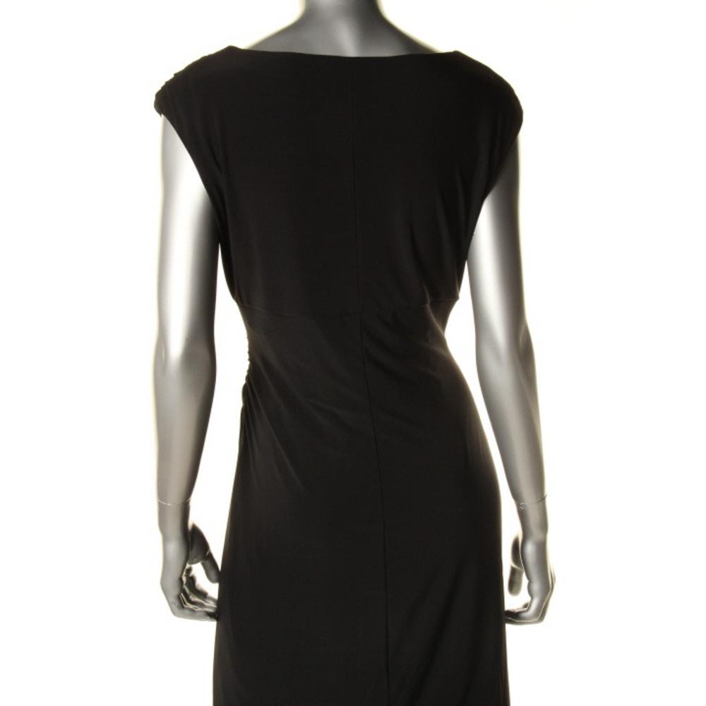 RALPH LAUREN NEW Black Matte Jersey Wear to Work Dress Petites 12P BHFO ...