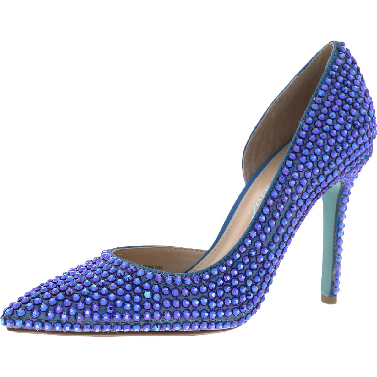 Blue by Betsey Johnson Womens Hazil Rhinestone D'Orsay Heels Shoes BHFO  3144 | eBay