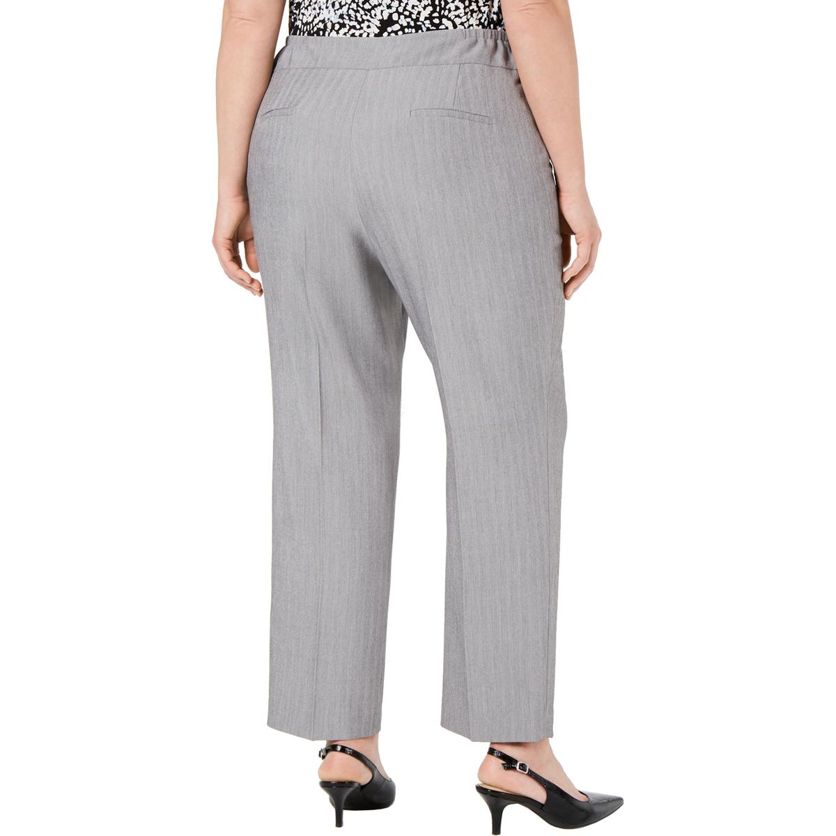 Anne Klein Womens Gray Slim Wide Leg Dress Pants Trousers Plus 22W BHFO ...