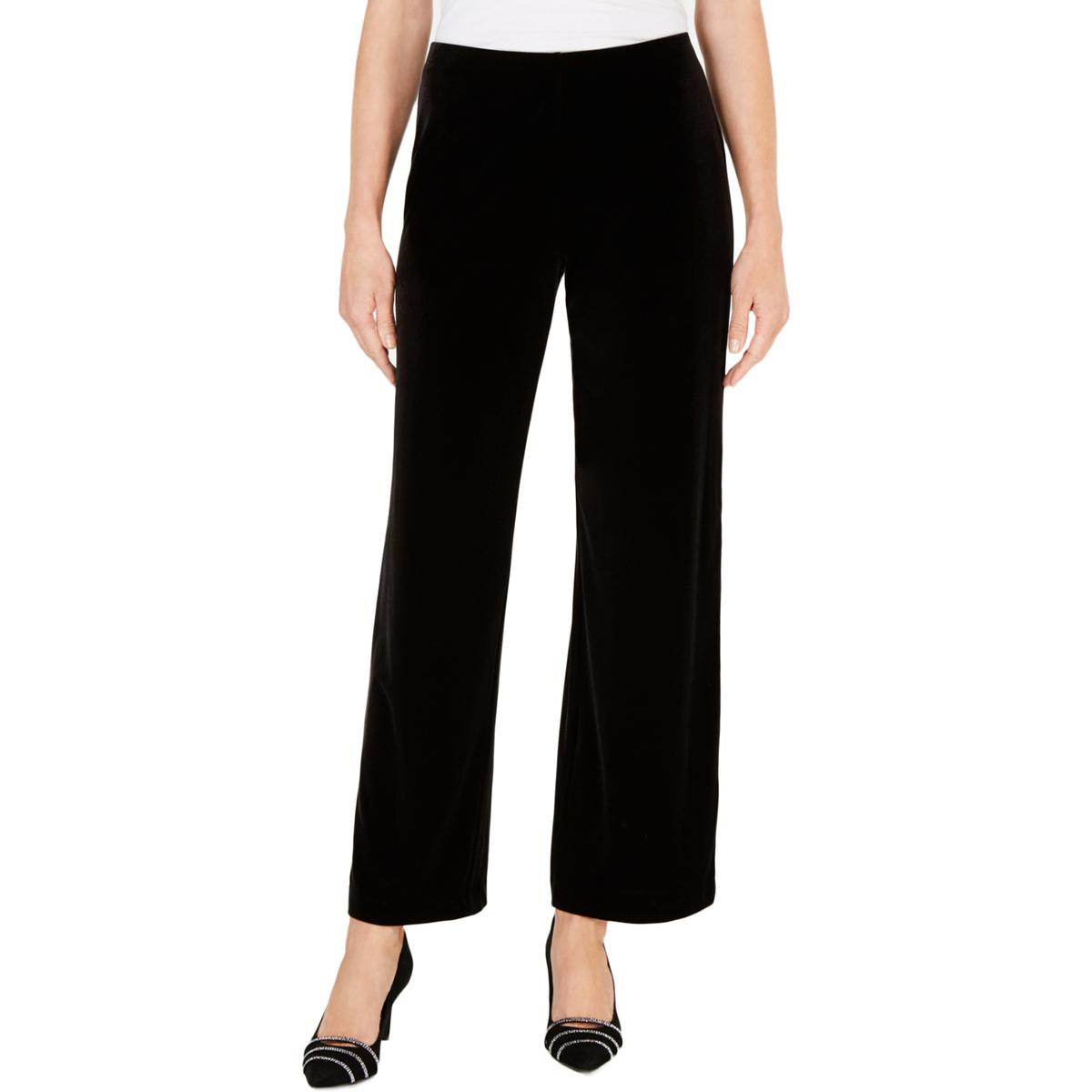 Alfani Womens Black Velvet Ombre Night Out Wide Leg Pants Plus 1X BHFO 1071