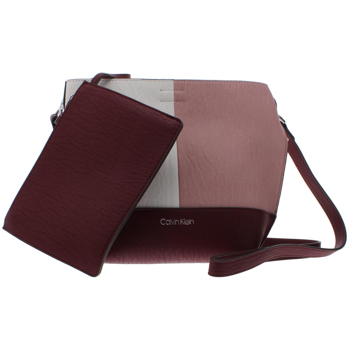 Calvin Klein Womens Kixbody Pink Crossbody Handbag Purse Medium BHFO