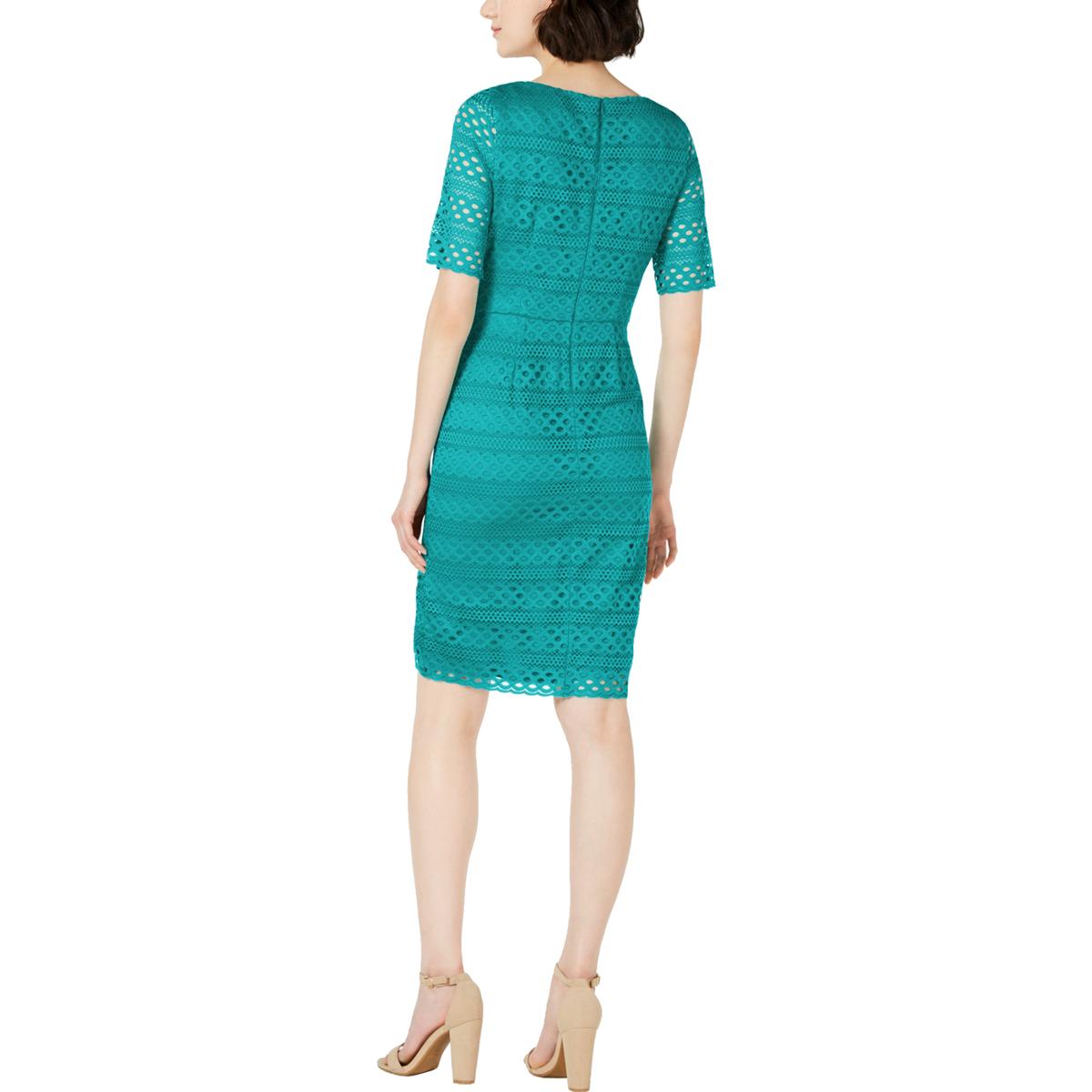 Jessica Howard Womens Green Lace Cocktail Sheath Dress Petites 6P BHFO ...