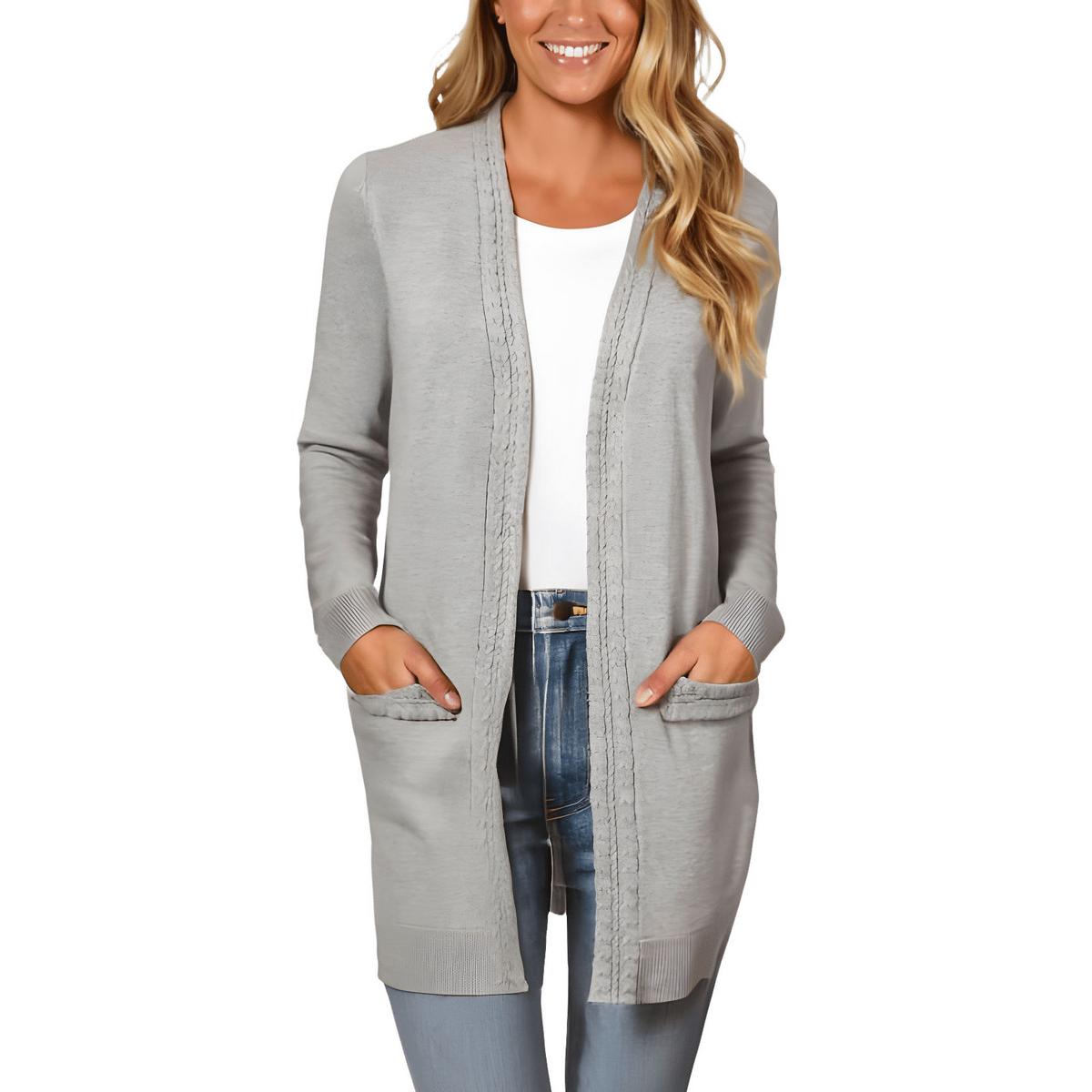 Melissa Paige Womens Pocket Knit Cardigan Sweater BHFO 8582 - Picture 3 of 5
