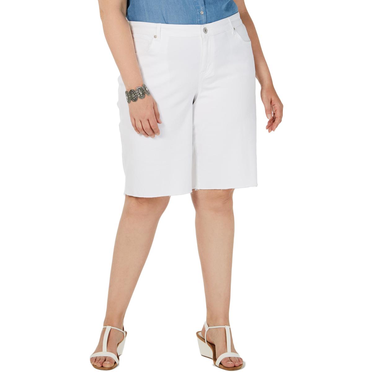 plus size white bermuda shorts