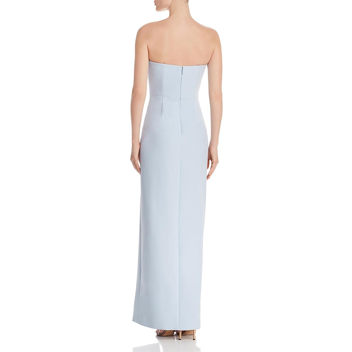 bcbg strapless crepe gown