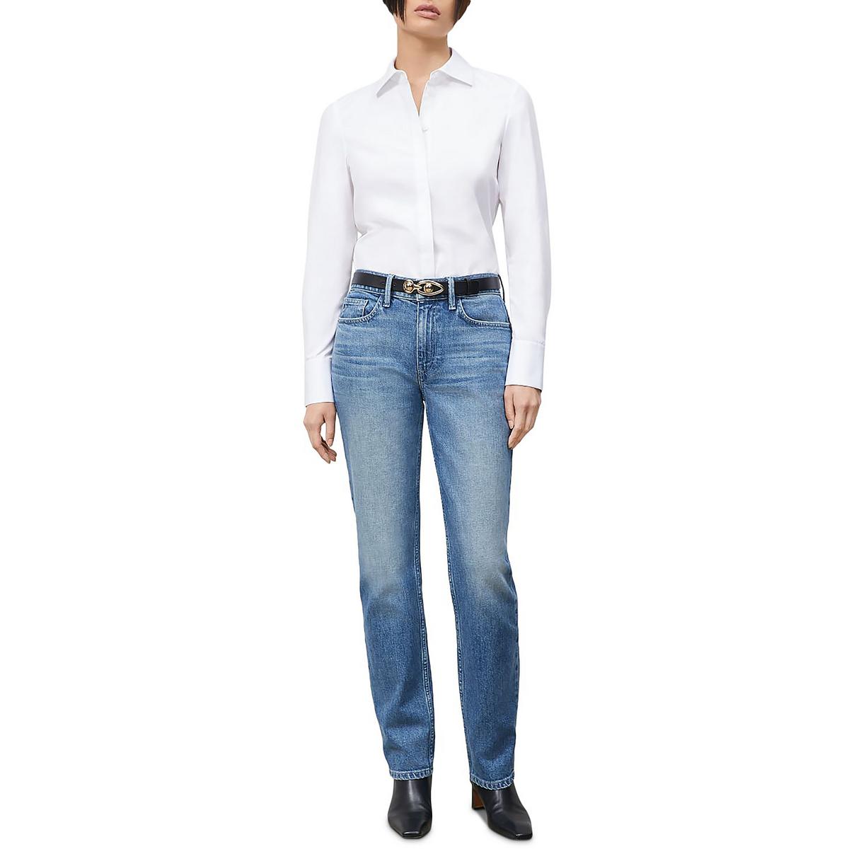 Женские джинсы прямого кроя Lafayette 148 New York средней потертости BHFO 7236