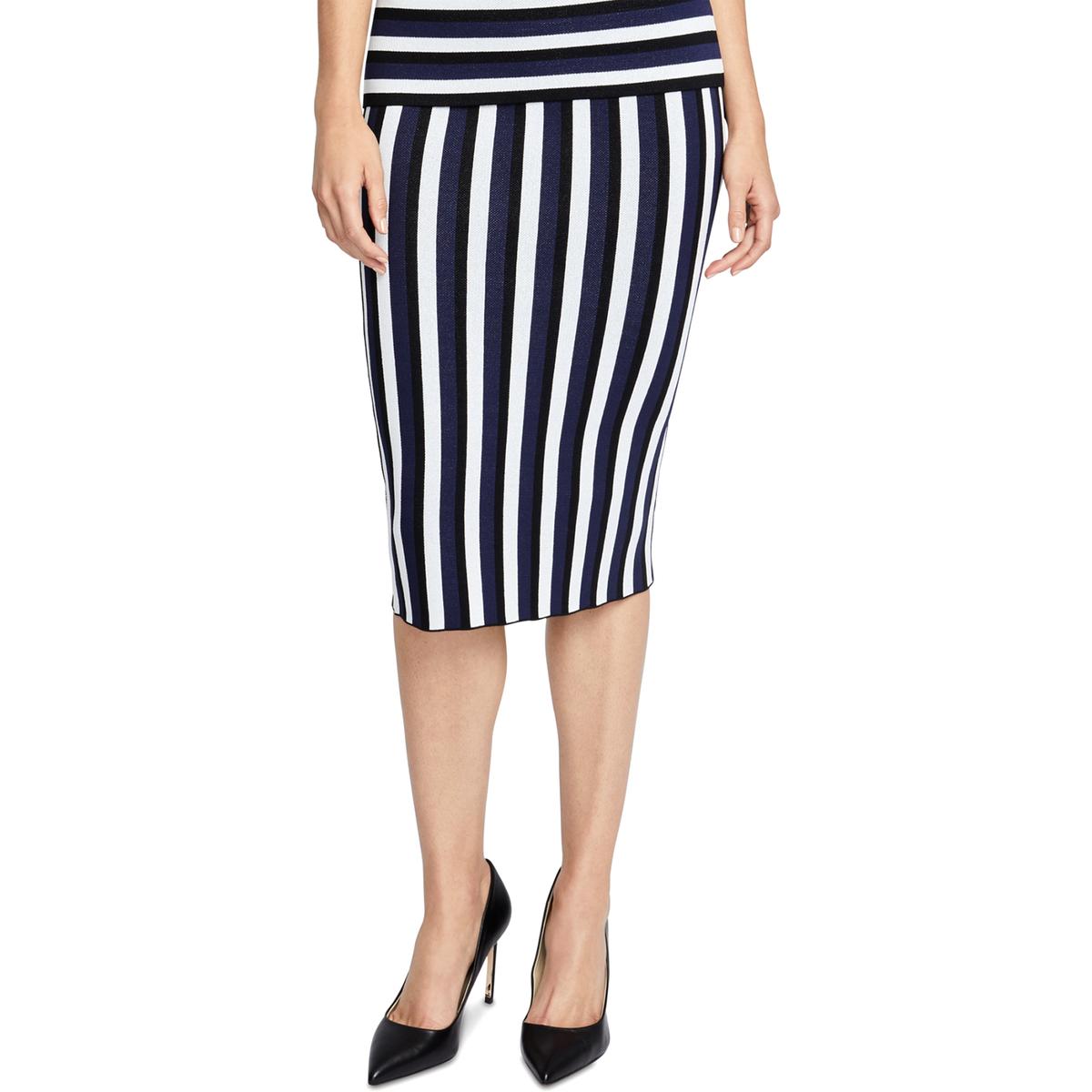 RACHEL Rachel Roy Women/'s Stretch Striped Pencil Skirt Medium M Black Gold $89